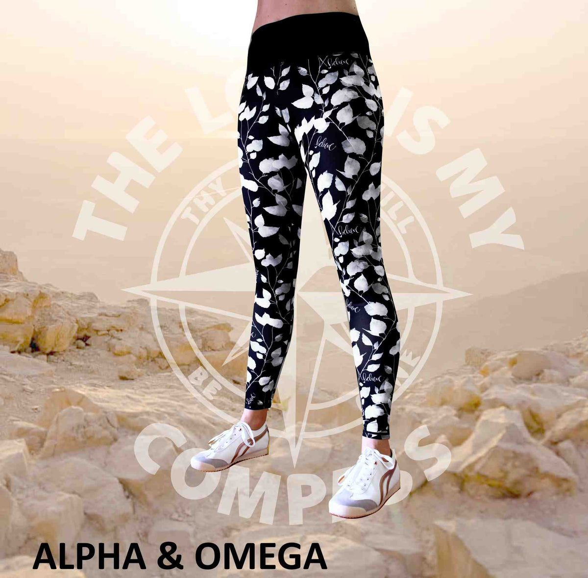Alpha And Omega Christian Cross Print Athleisure Tights – Martin West  Designs