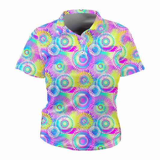 Pastel Tie Dye Ladies Golf Shirts