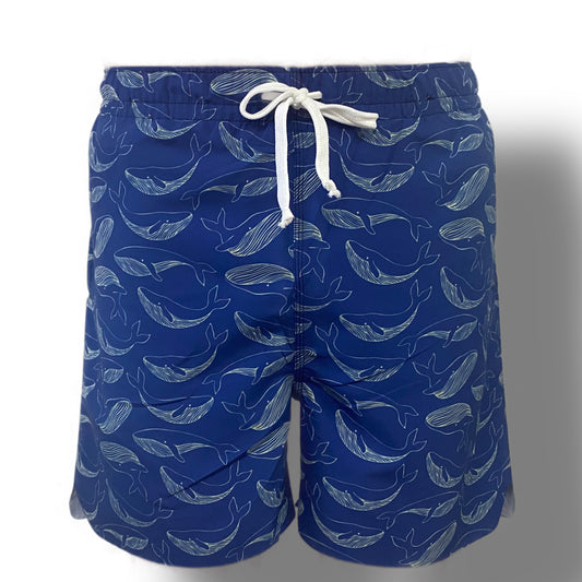 NAUTICAL WHALES LASERCUT PERFORMANCE FISHING SHORTS / SWIM SHORTS (3605)