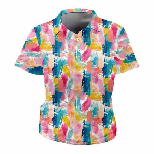 Pastel Brush Strokes Ladies Golf Shirts