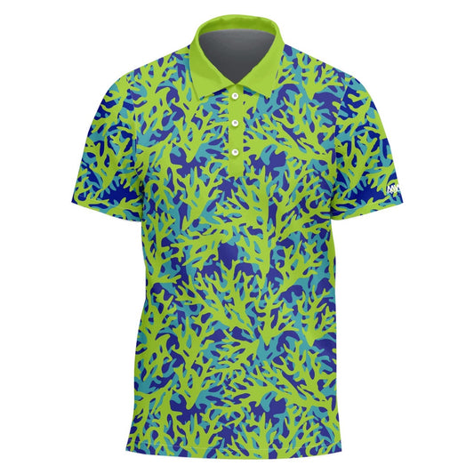 Green Coral Golf Shirt