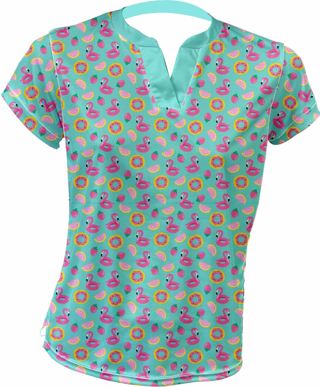 Flamingo strawberry Ladies Golf Shirts