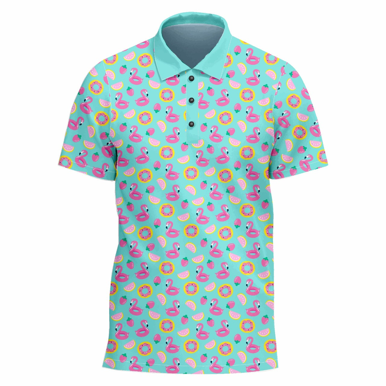 Flamingo strawberry Golf Shirt