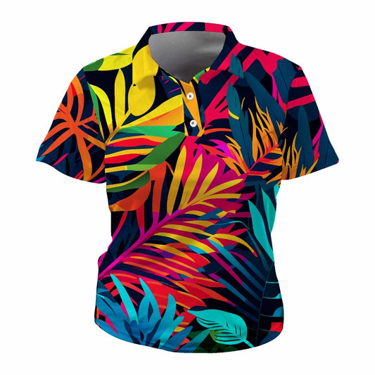 Bright Jungle  Ladies Golf Shirts