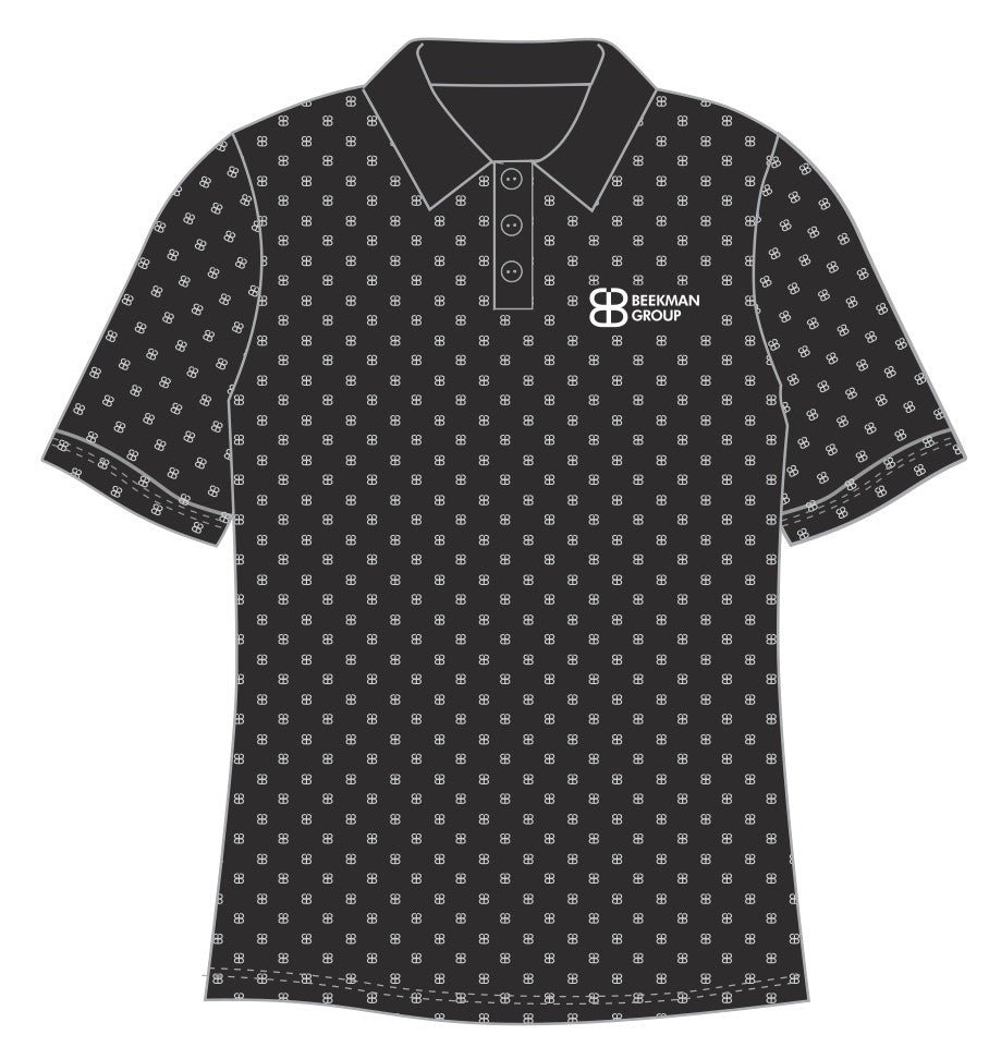 BEEKMAN Black Printed Golf Shirt