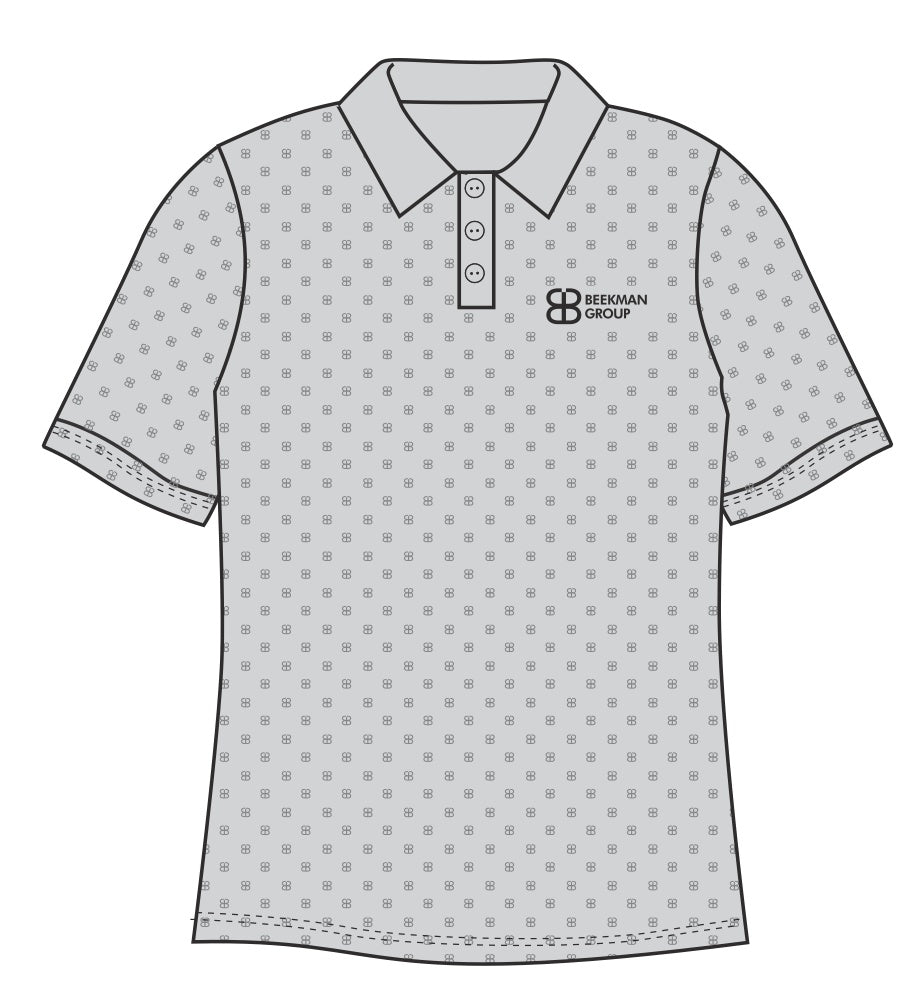 BEEKMAN Grey Printed Golf Shirt