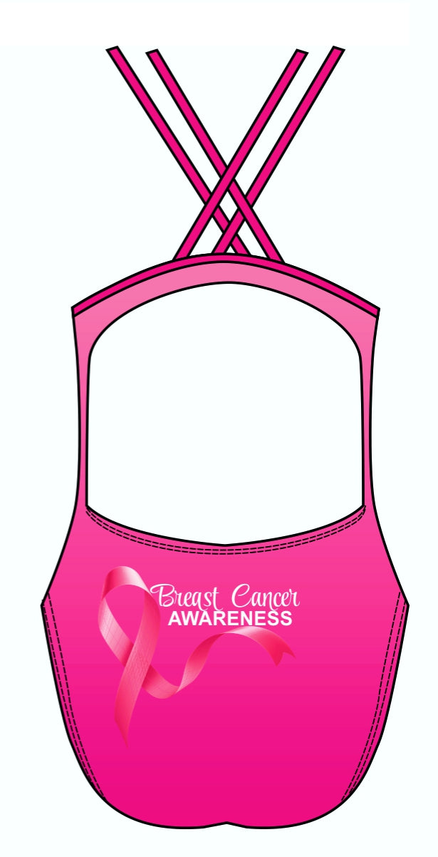 Female fastback swimsuit -  BREAST CANCER AWARENESS BOOBIES