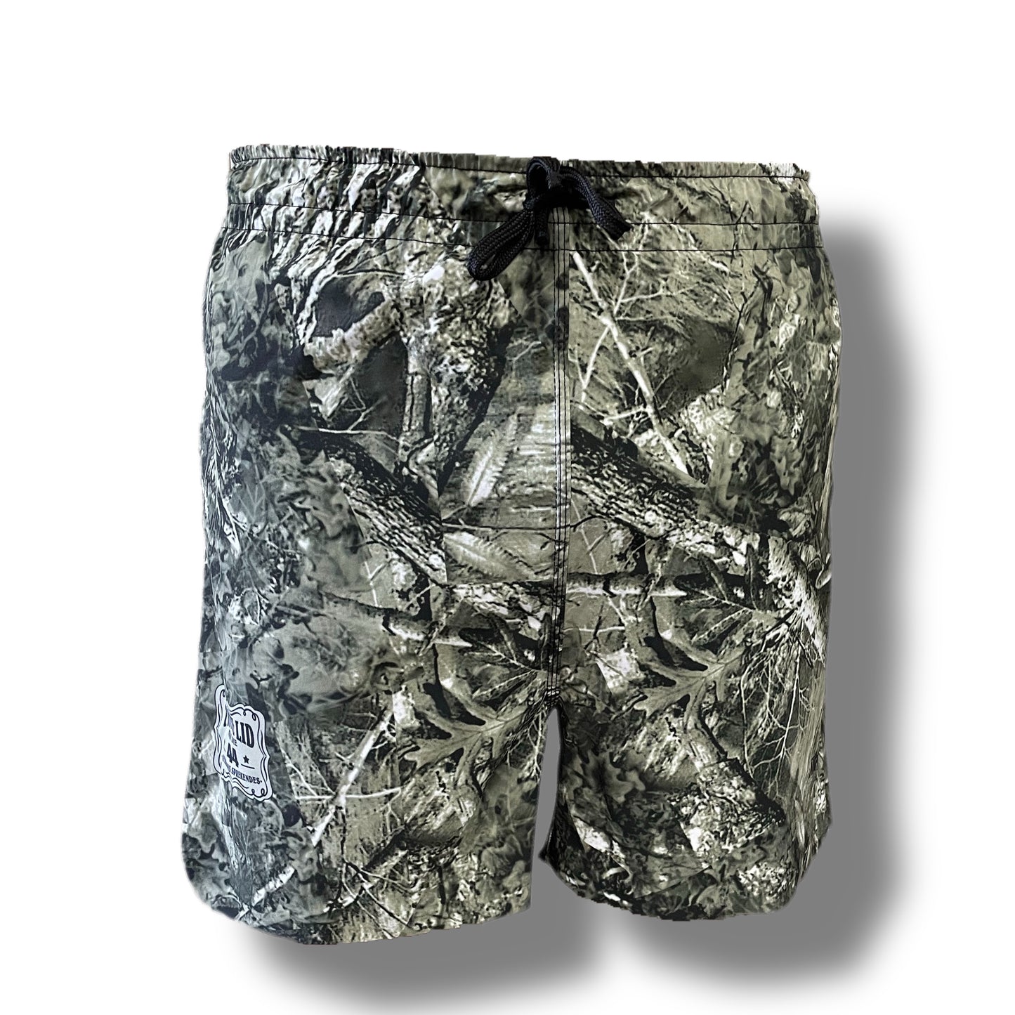 44 KLUB OLIVE CAMO LASERCUT PERFORMANCE FISHING SHORTS / SWIM SHORTS