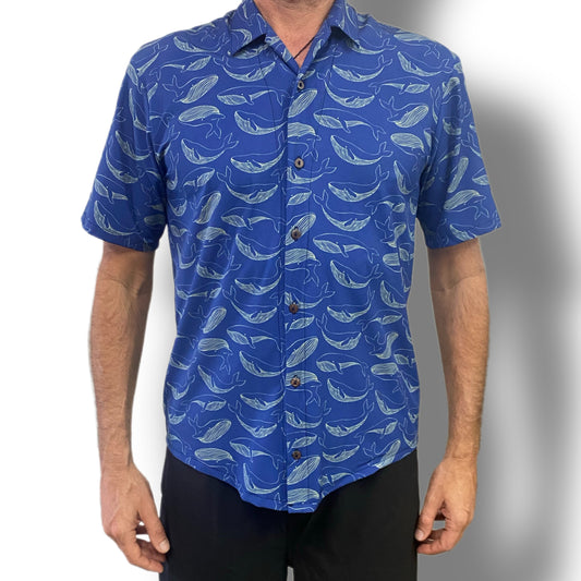 NAUTICAL WHALES Button up Shirt (3605)