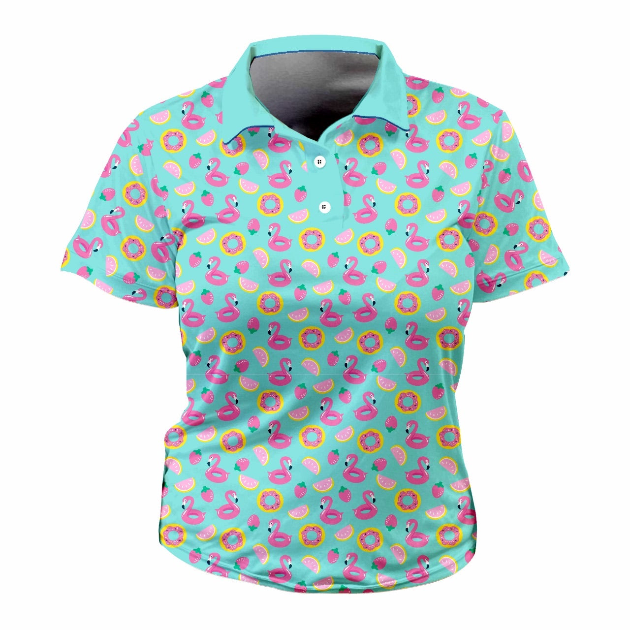 Flamingo strawberry Ladies Golf Shirts