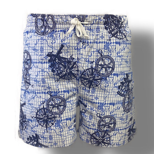 NAUTICAL COMPASS LASERCUT PERFORMANCE FISHING SHORTS / SWIM SHORTS