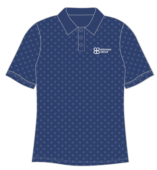 BEEKMAN Navy Printed Golf Shirt