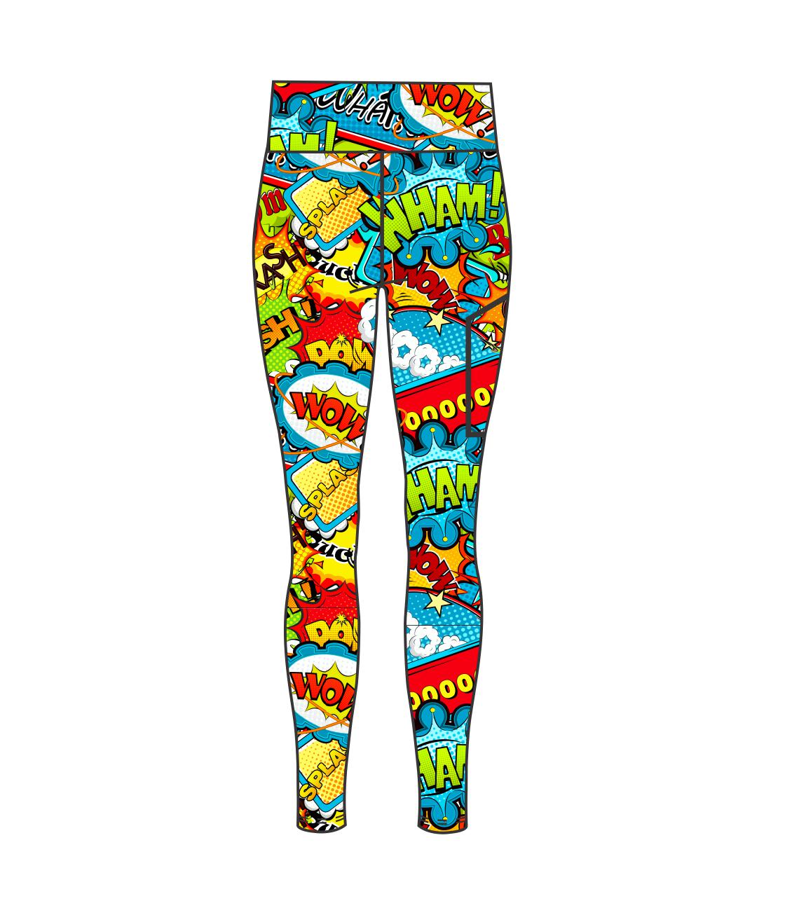 3688 boom bang wham  High Waist leggings full length