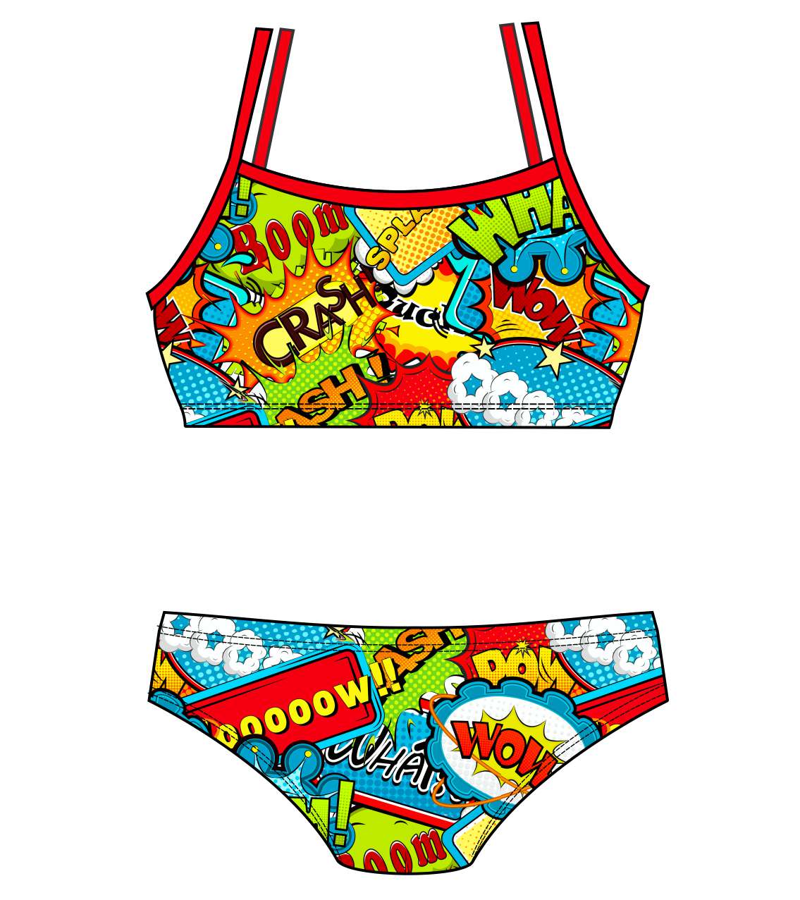 Female 2 piece training bikini  -  3688 BOOM BANG WHAM