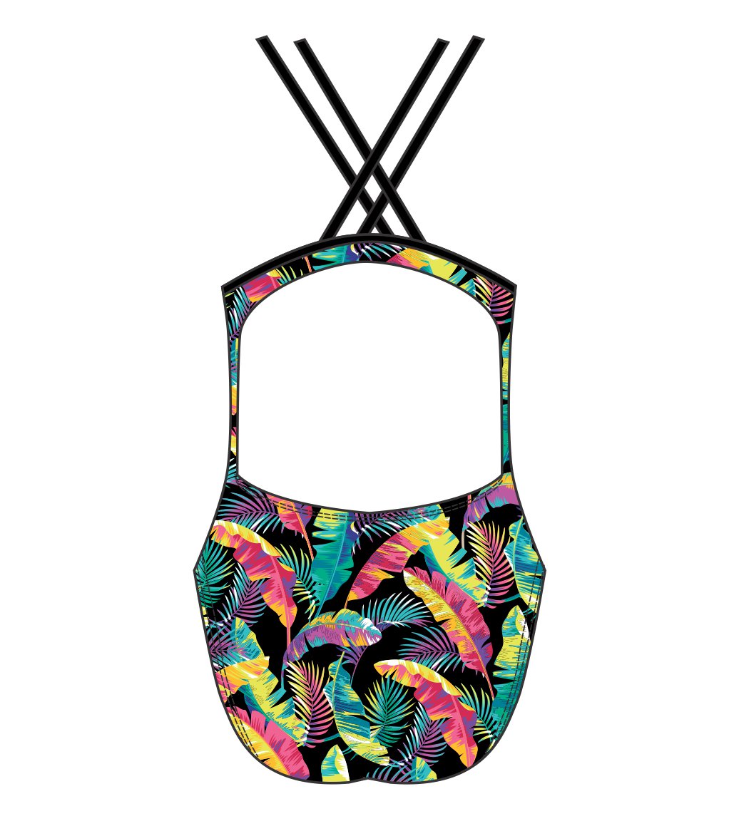 Female fastback swimsuit - FLASHY FOLIAGE 3632