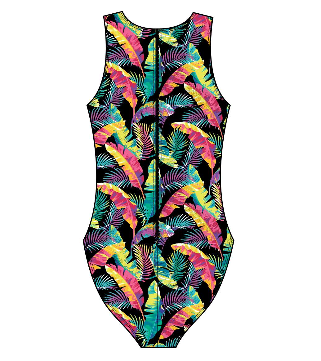 Female water polo swimsuit - FLASHY FOLIAGE 3632