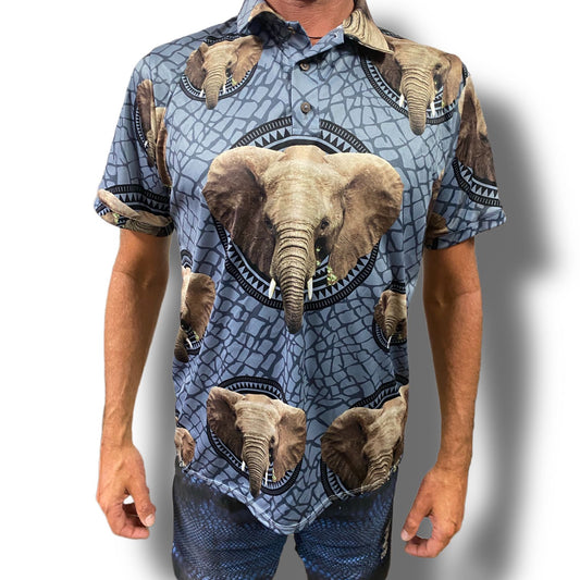 ELEPHANT indlovu UTHOZULU Printed Golf Shirt