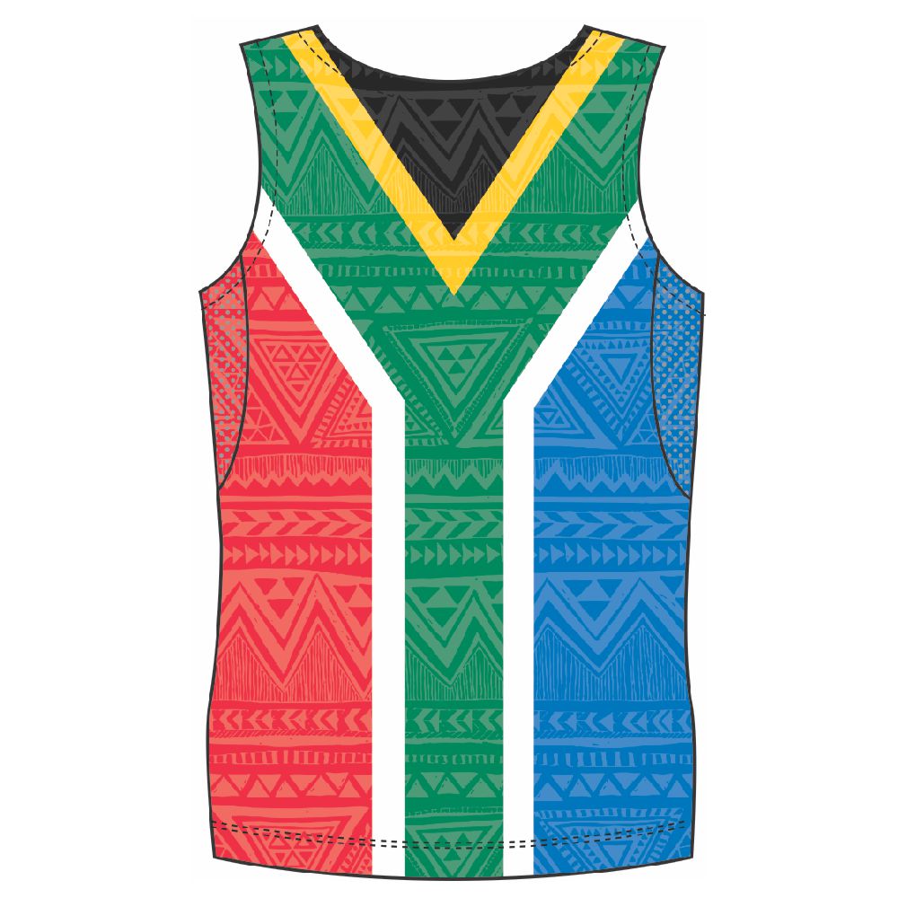 Male South African Flag run vest - No Splatter