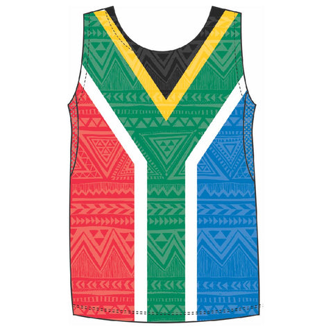 Male South African Flag run vest - No Splatter