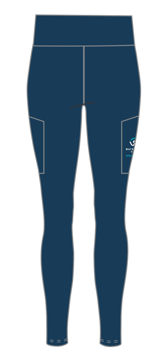 Waterfall City Athletics Club - Ladies - Long Running Tights With Pockets - High Waist