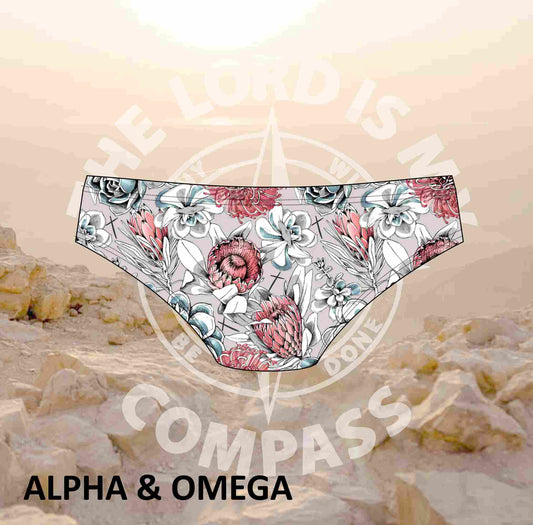 Alpha And Omega Succulent Floral Bikini Bottom