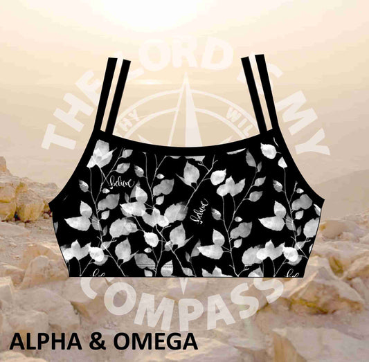 Alpha And Omega Believe  Trailing Leaf Bikini Top