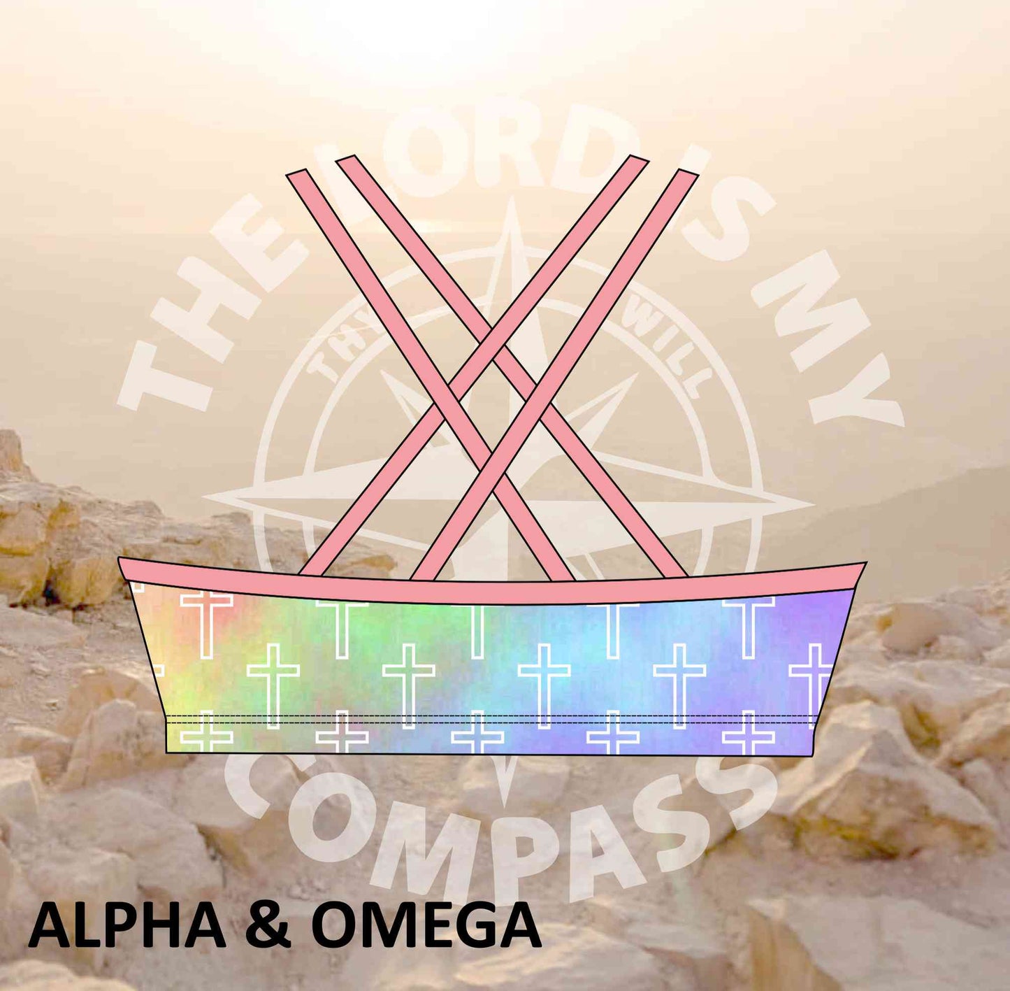 Alpha And Omega Pastel Christian Crosses Bikini Top