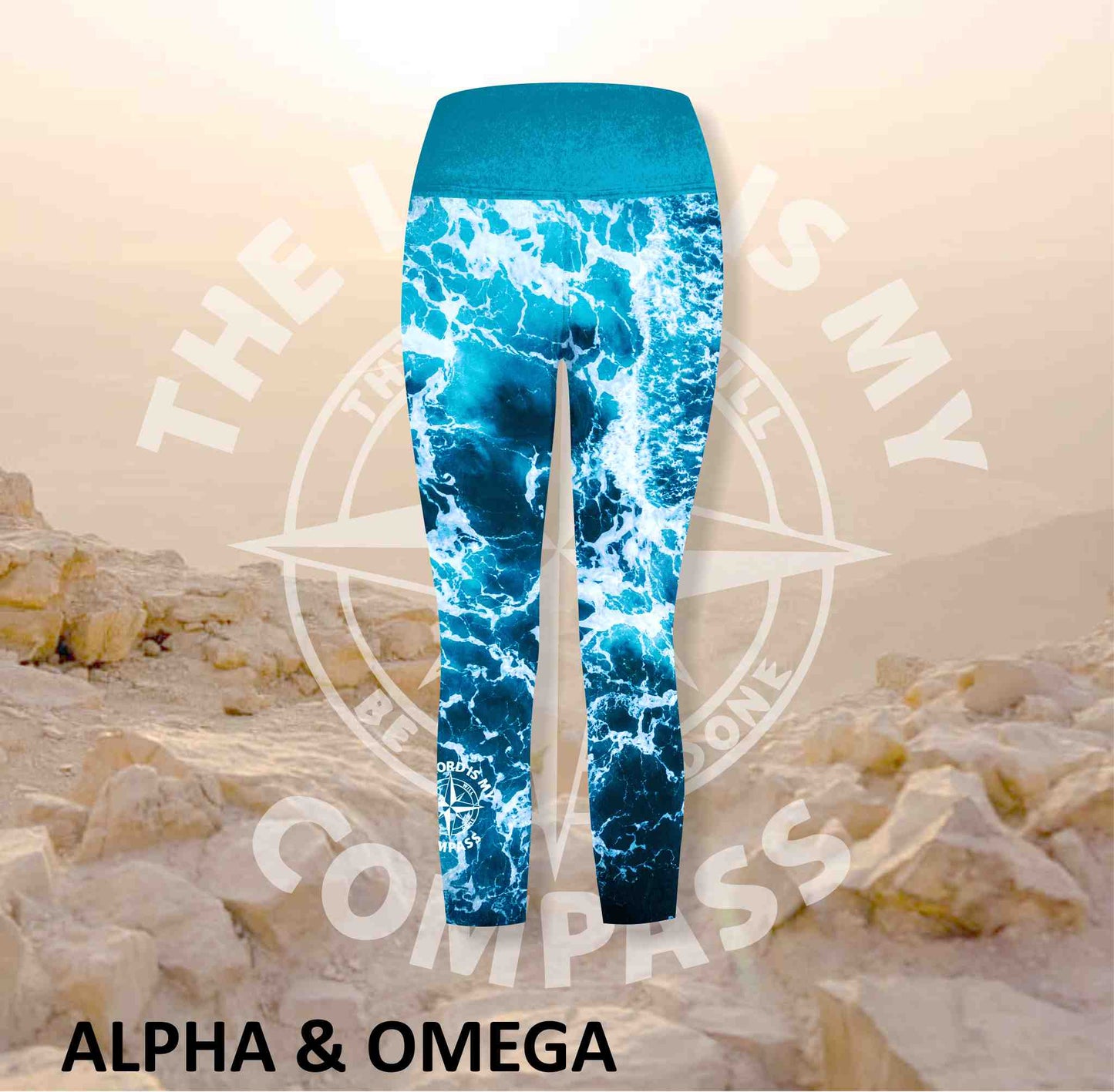 Alpha And Omega The Lord is my Compass Athleisure Three Quarter Tights