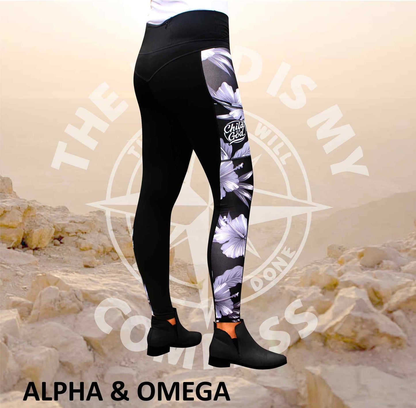 A&O Child Of God Hibiscus  Equestrian Tights