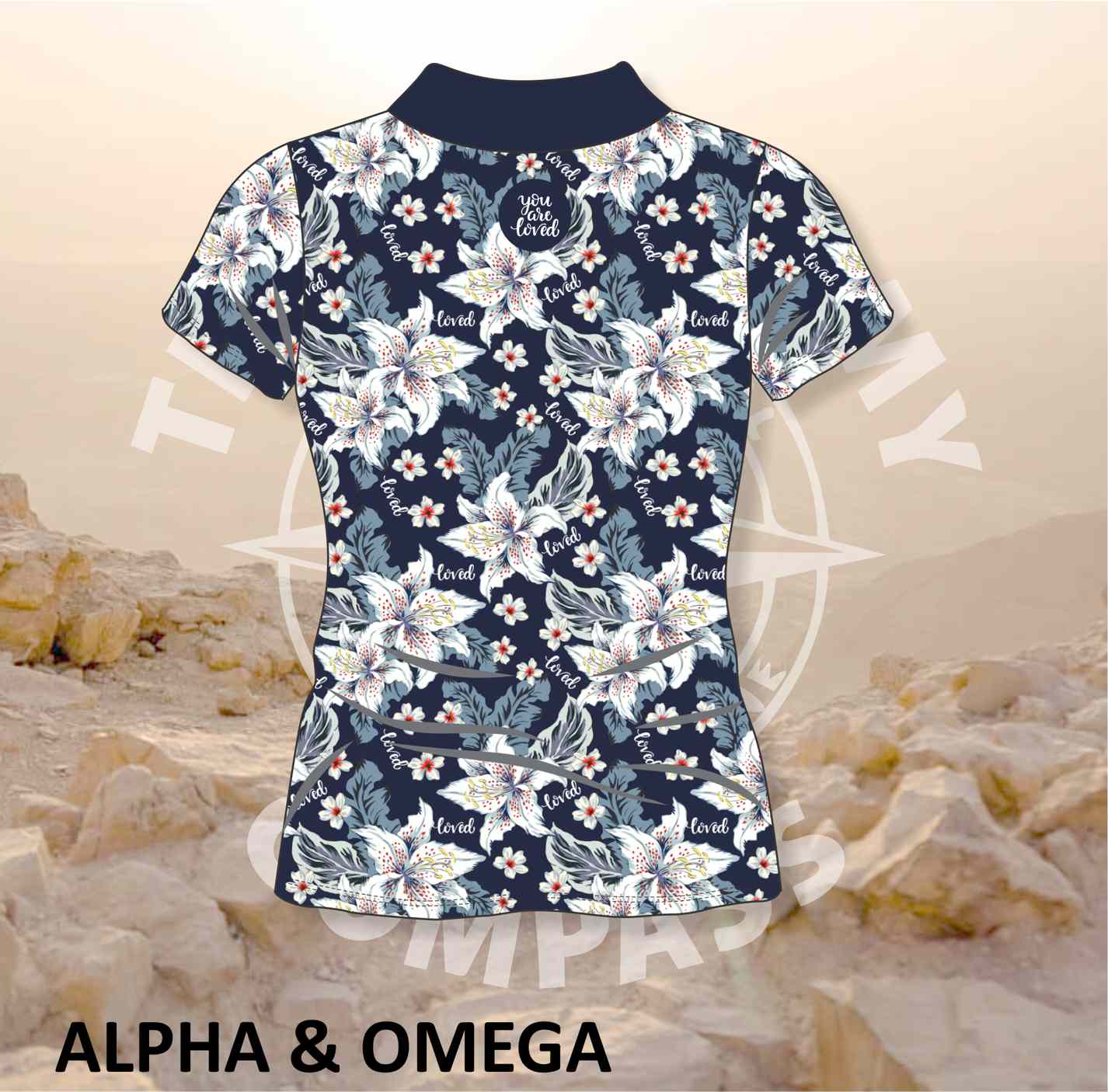 Alpha and Omega Believe Lilly Love Ladies Golf Shirt