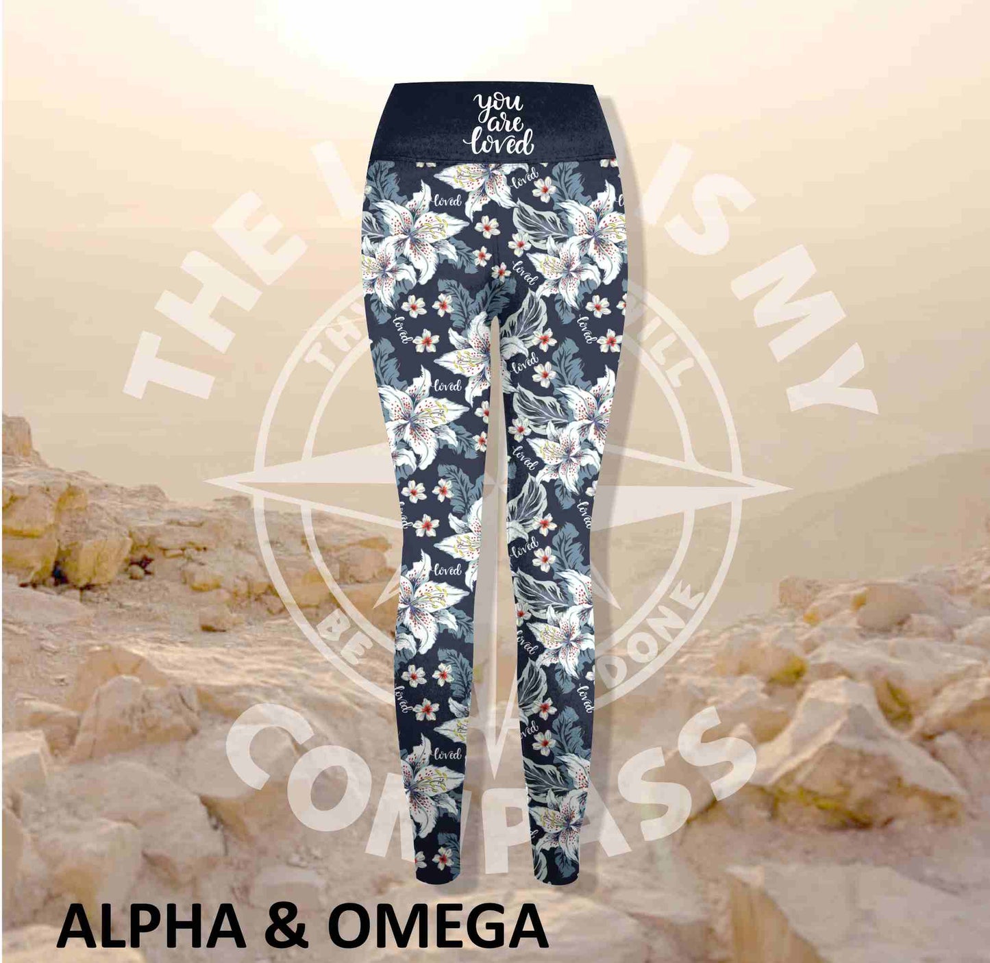 Alpha And Omega Believe Lilly Love Print Athleisure Tights