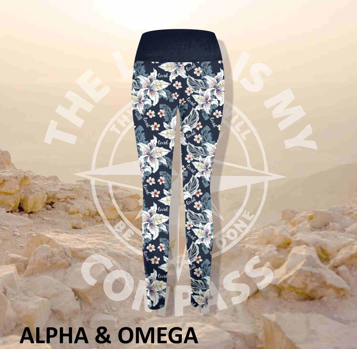 Alpha And Omega Believe Lilly Love Print Athleisure Tights