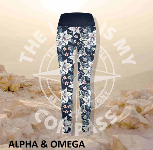 Alpha And Omega Believe Lilly Love Print Athleisure Tights