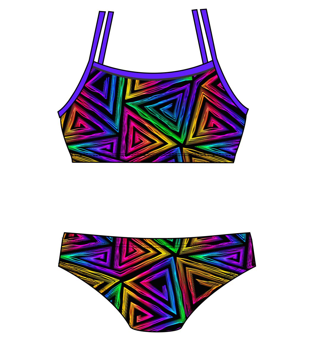 Female 2 piece training bikini  - Blinding Lights