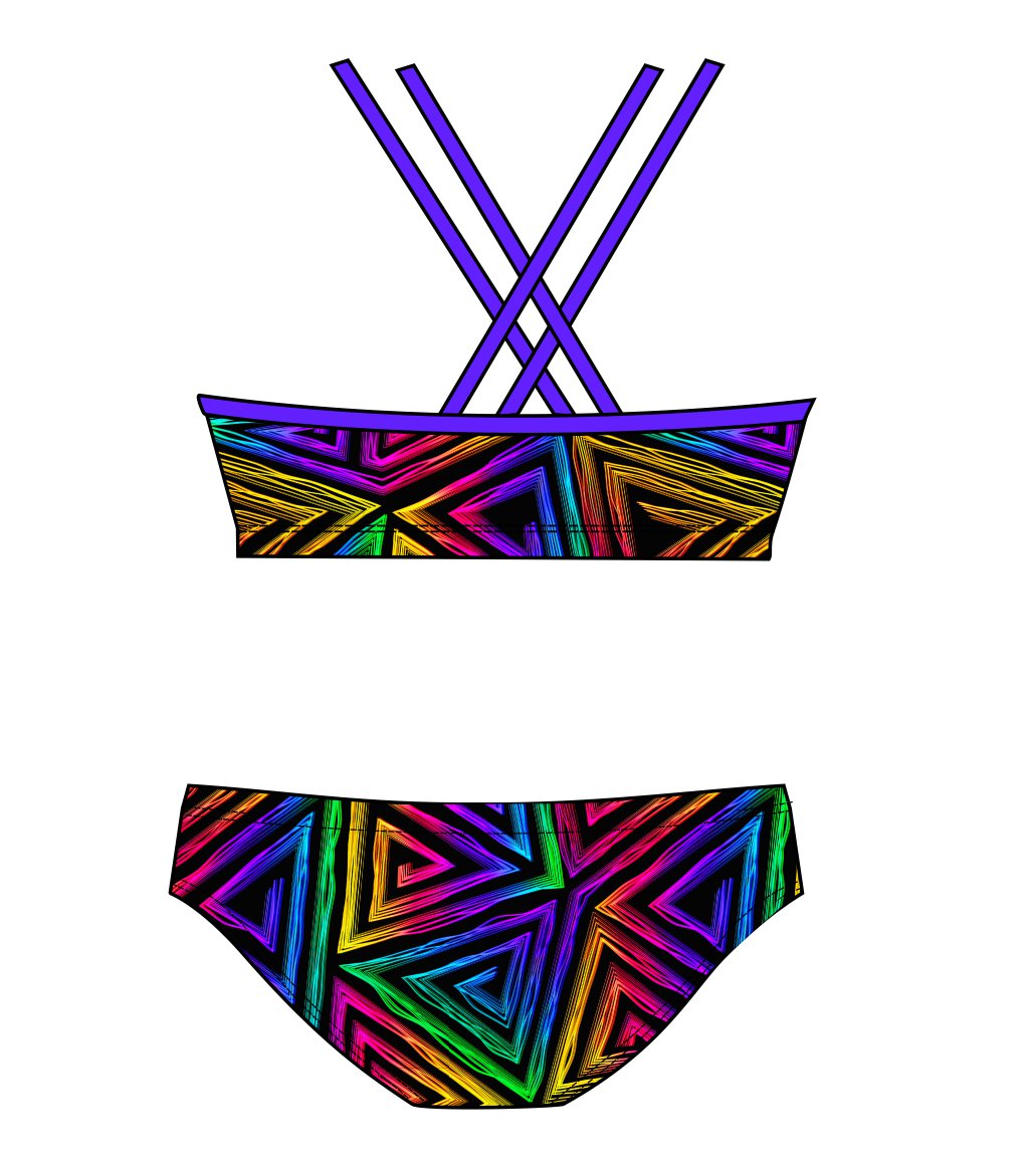 Female 2 piece training bikini  - Blinding Lights