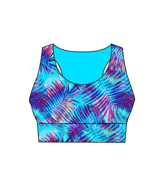 Blue Palm Ladies Active Crop Top