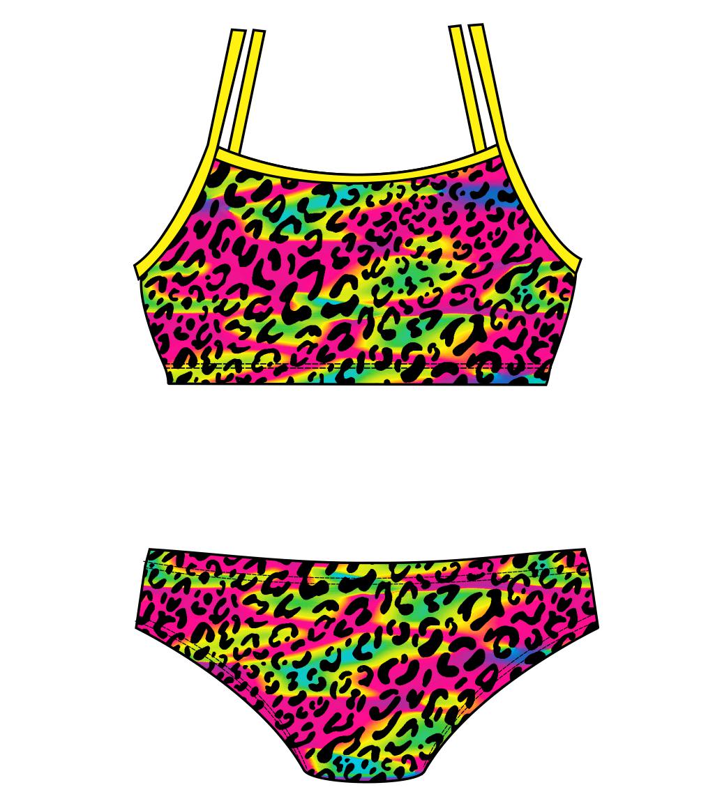 Female 2 piece training bikini  - Psychedelic Animal  (3532)