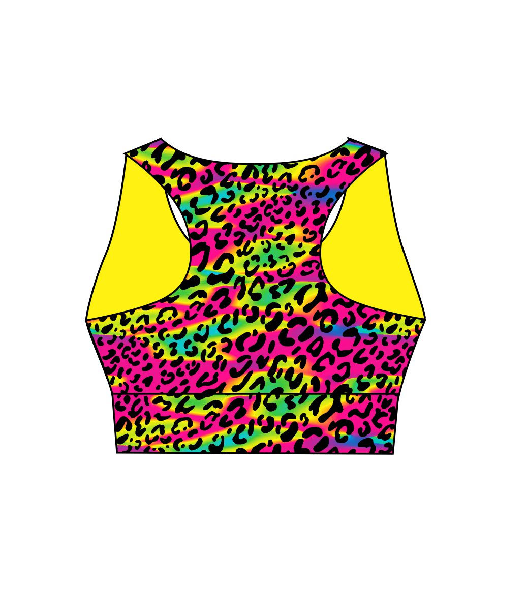 Psychedelic Animal Ladies Active Crop Top