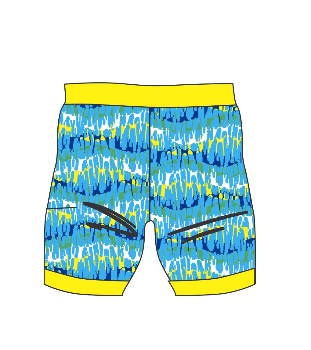 Male Swim/run/paddle shorts -  Reflection Blue