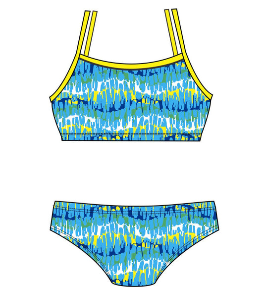 Female 2 piece training bikini  -  Reflection Blue