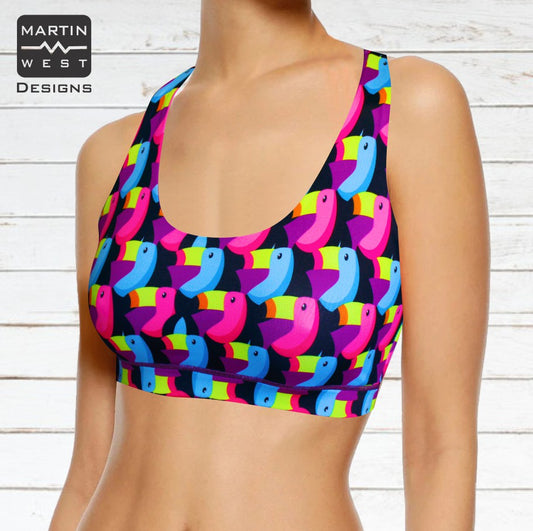 Female Toucan run/paddle/swim reversible Crop Top