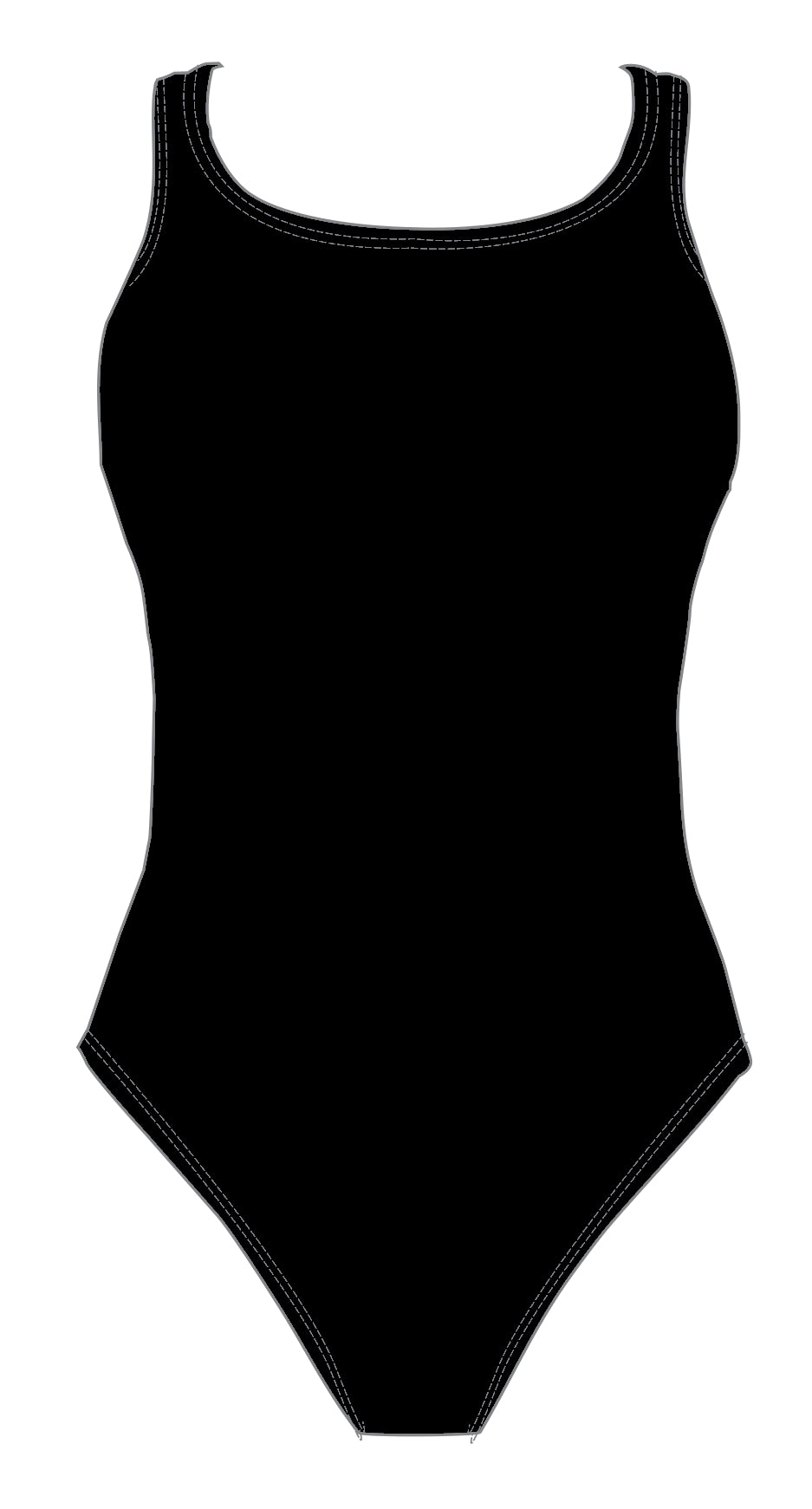 GIRLS SCHOOL BLACK fastback swimsuit