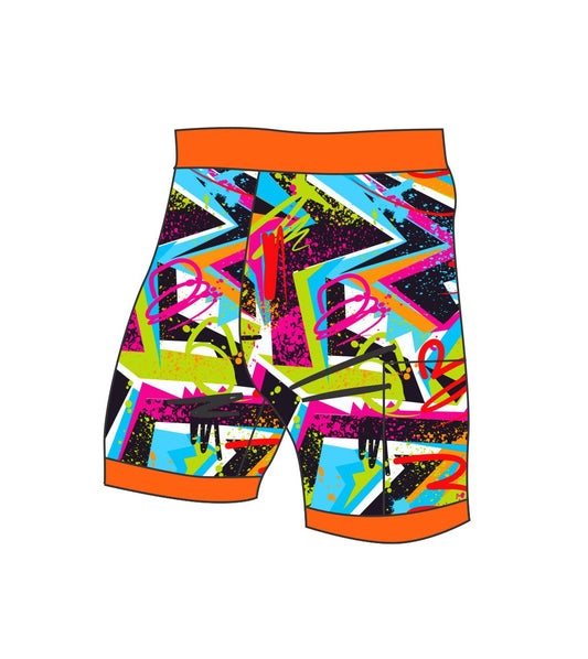 Male Swim/run/paddle shorts - Cool Vibes Neon Design