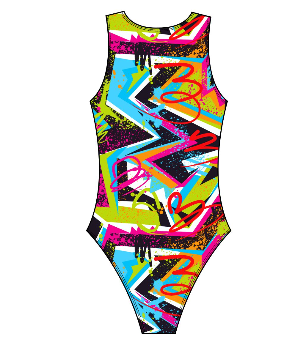 Female water polo swimsuit - Cool Vibes Neon Design (3221)