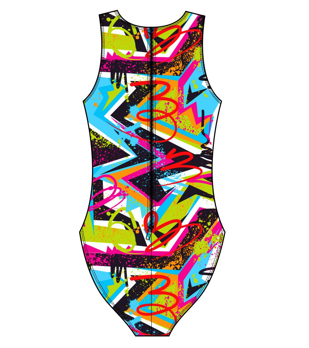 Female water polo swimsuit - Cool Vibes Neon Design (3221)