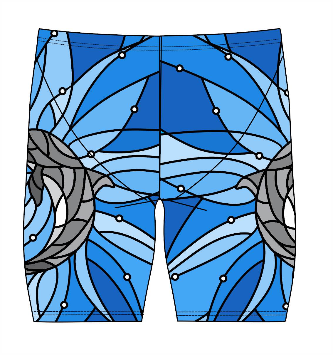 Male Jammer swimsuit - Dolphin Facet-Julie Loom