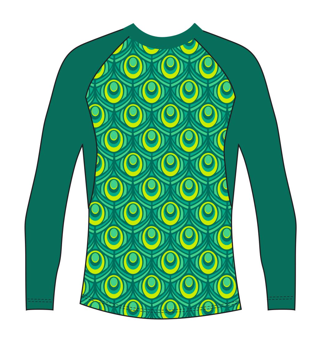 Jade Peacock Rash Vest