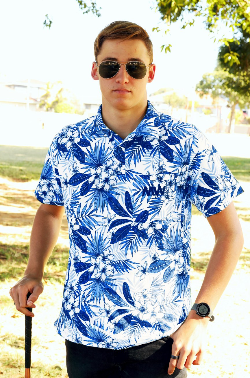 Tropical Blue Technical Golf Shirt (3381)