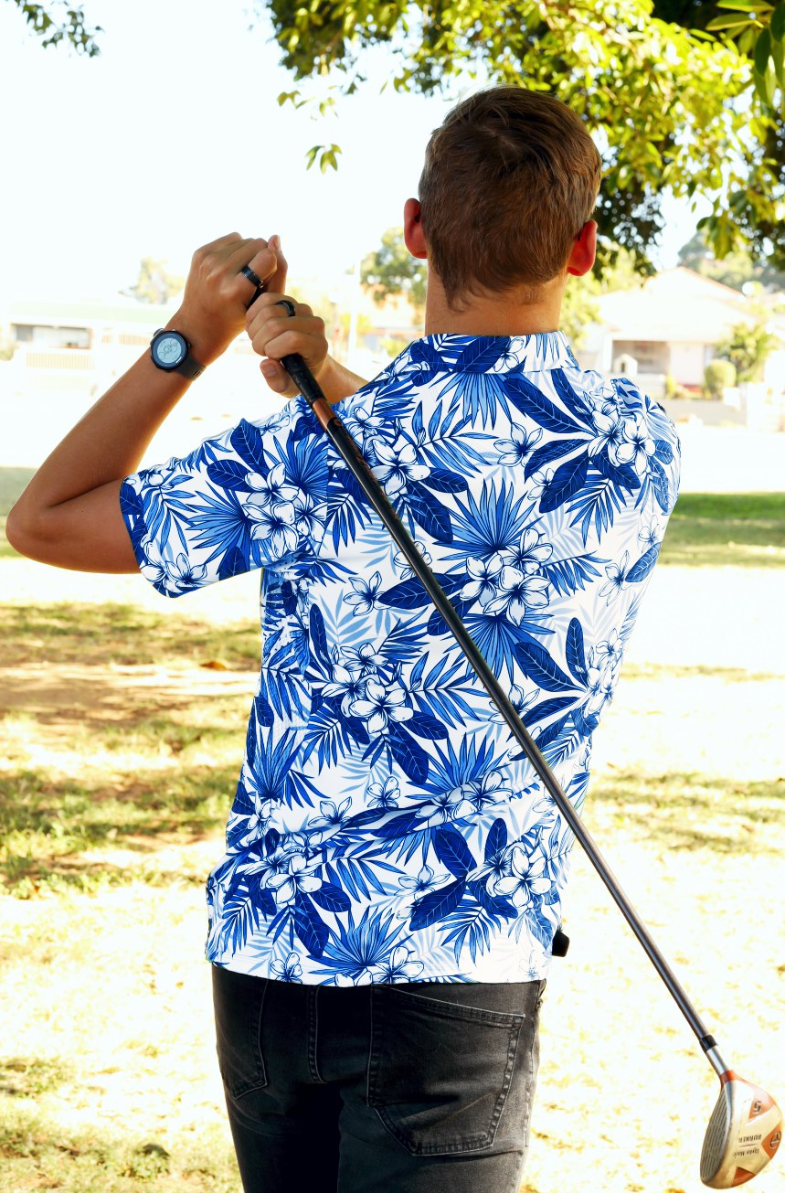 Tropical Blue Technical Golf Shirt (3381)