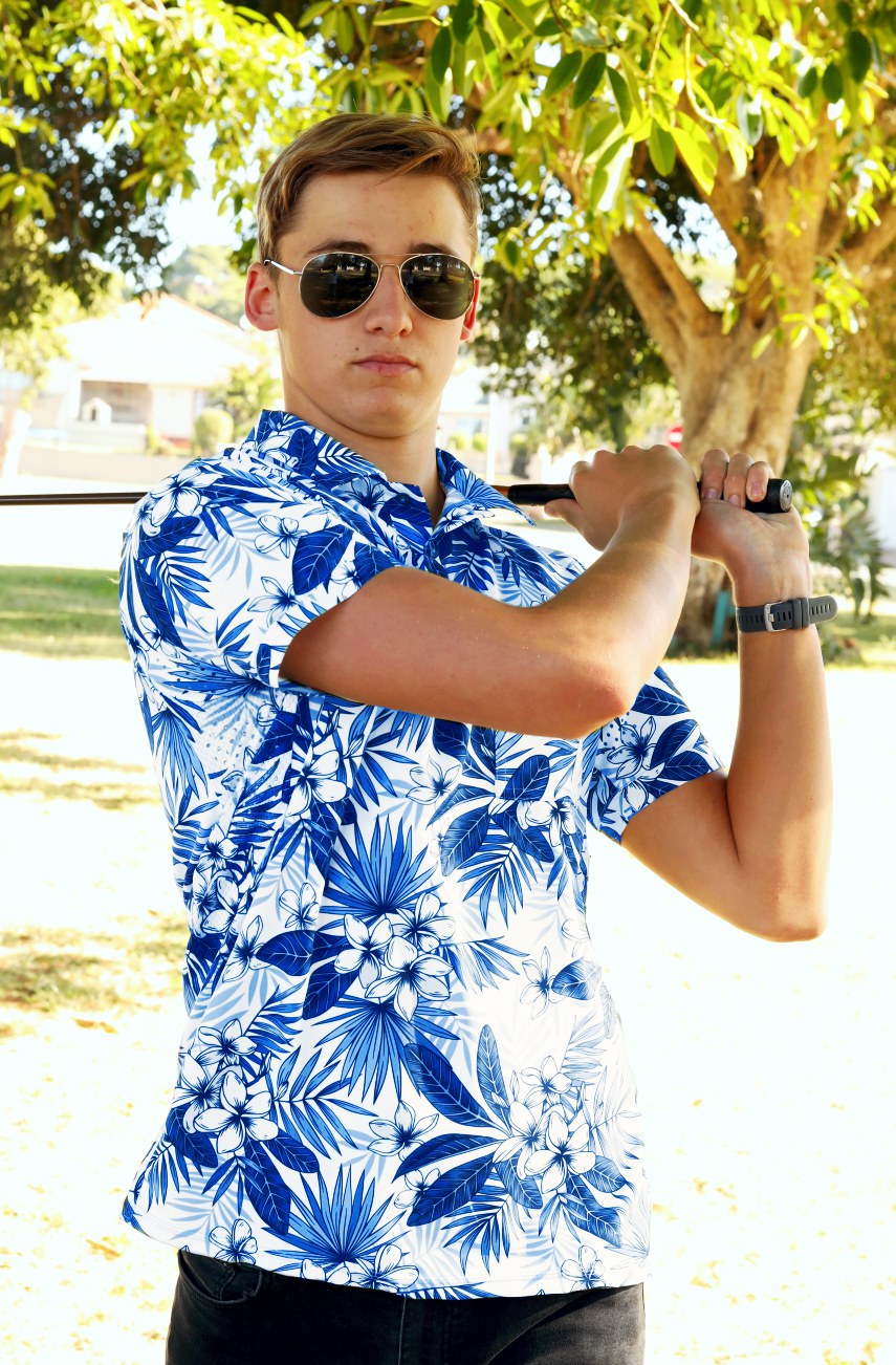 Tropical Blue Technical Golf Shirt (3381)